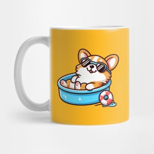 Summer corgi with sunglasses Mug